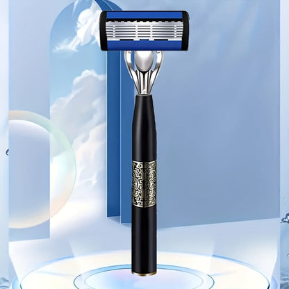 Replaceable Blade Razor for Men Stainless Steel Ultra-Sharp 36 or 72 Blades Anti-Slip Ergonomic Handle Smooth Safe Close Shave Daily