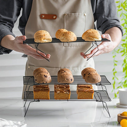 Foldable Cooling Rack Set, Stackable Oven Cookie Cake Drying Rack with Free Baking Tools (Silicone Spatula