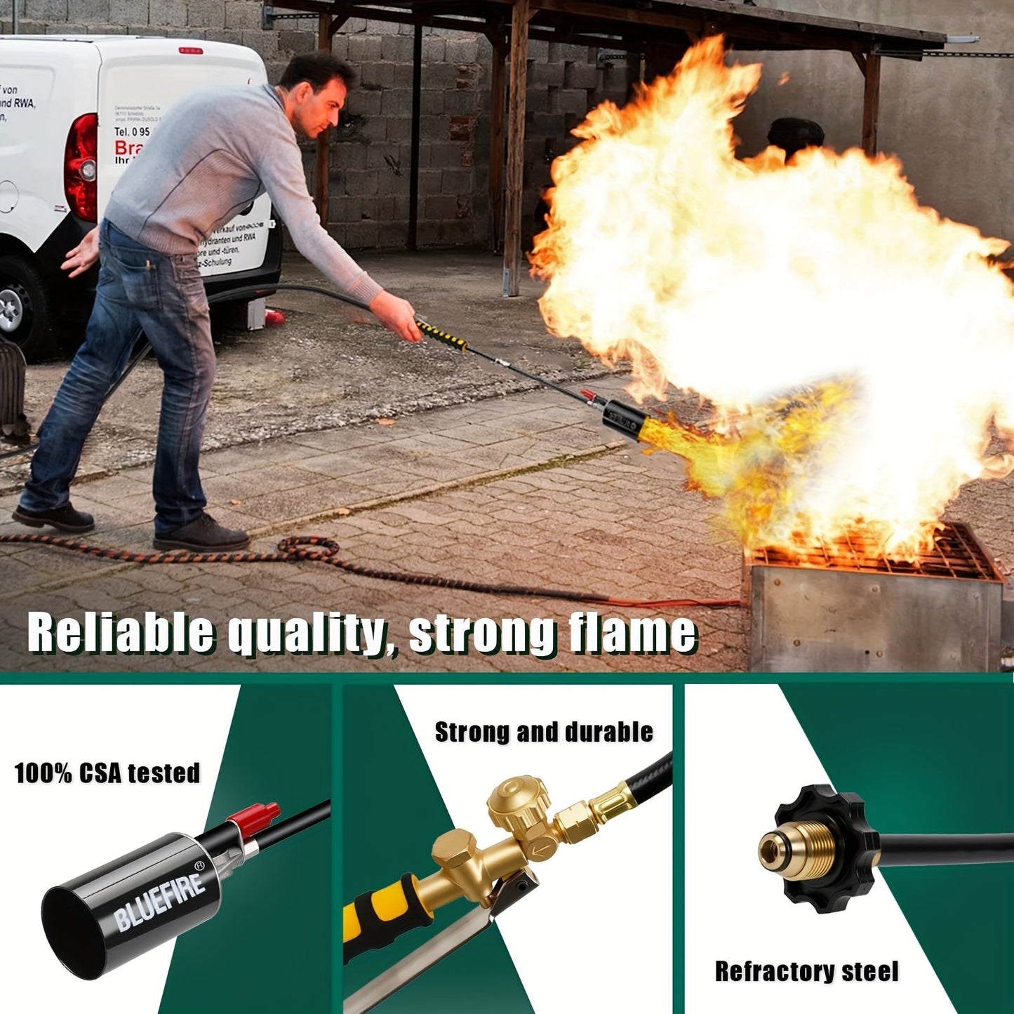 Propane Weed Torch, Flame Weeder Ice Melter Outdoor Roof Driveway for Garden, Patio and Yard Use
