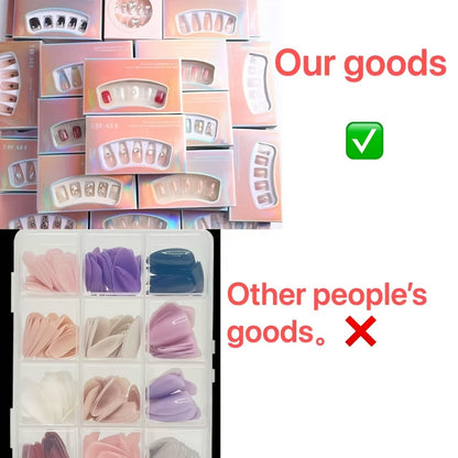 Press On Nails 96-Piece Long Full-Cover Set with Random Assorted Glossy Designs and Multi-Pack Options