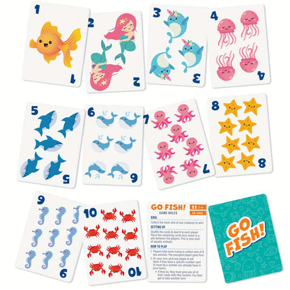 Kids Card Games 6 in 1 Set with 6 Decks Go Fish Old Maid Crazy Eights Memory with the Listed Color, Size or Set Options for Everyday Use