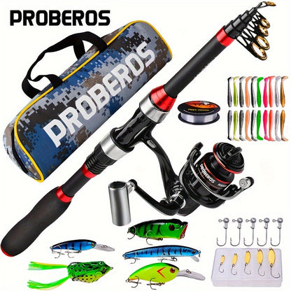 Carbon Fiber Fishing Rod & Spinning Reel Combo – Ultralight Fast Action Rod with Long Cast Spinning Wheel