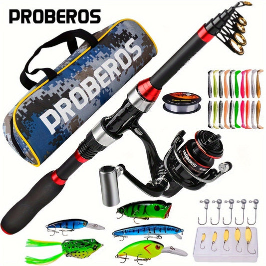 Carbon Fiber Fishing Rod & Spinning Reel Combo – Ultralight Fast Action Rod with Long Cast Spinning Wheel