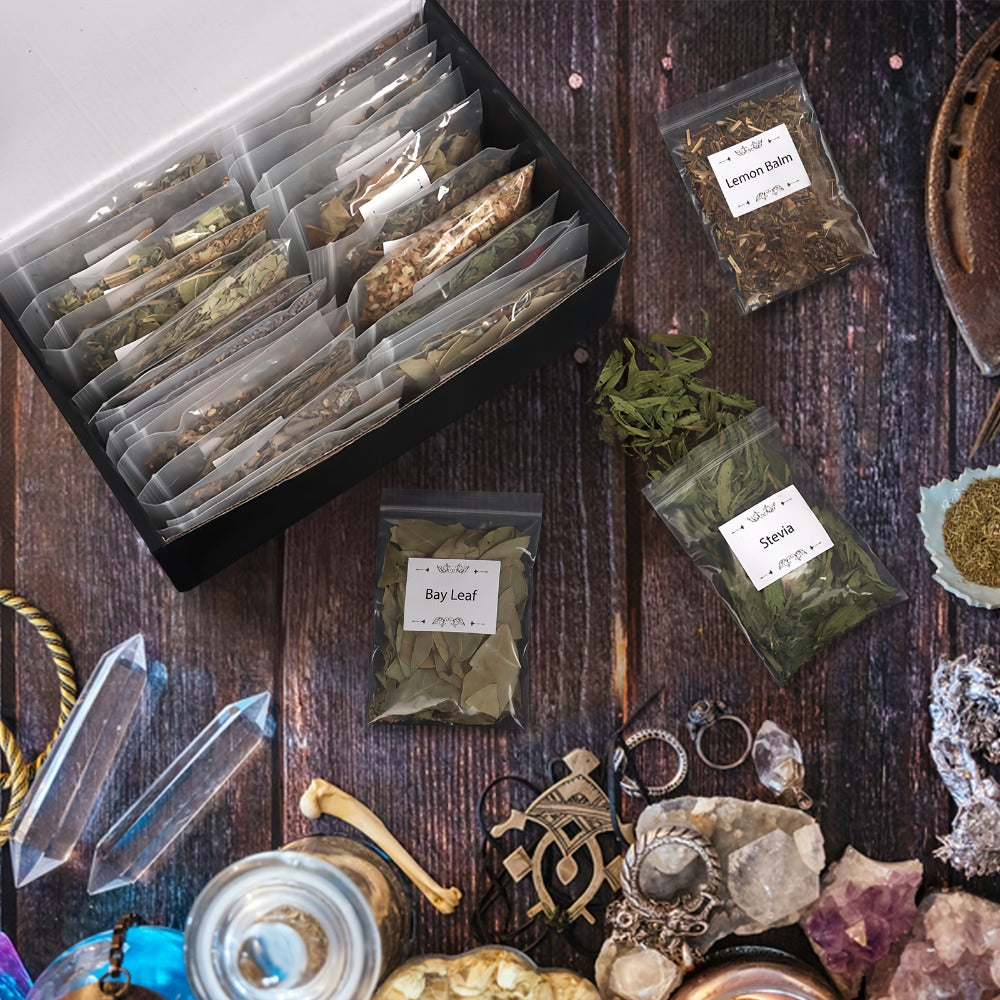 Dried Herbs & Flowers Magic Supplies Kit 40 Pack, Witch Starter Set for Rituals, Spells, Candle & Soap Making