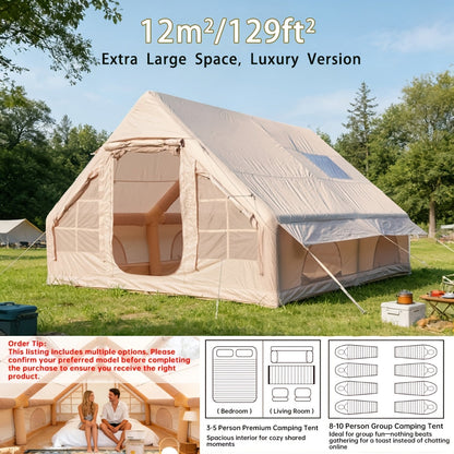 Inflatable Camping Tent 4-8 Person Air Cabin Glamping UV Protection for Garden, Patio and Yard Use