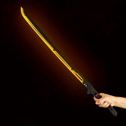 LED Samurai Sword Cyberpunk Glowing Katana 80cm, Acrylic Light-Up Blade for Halloween Costume Party Cosplay Sci-Fi Anime Props