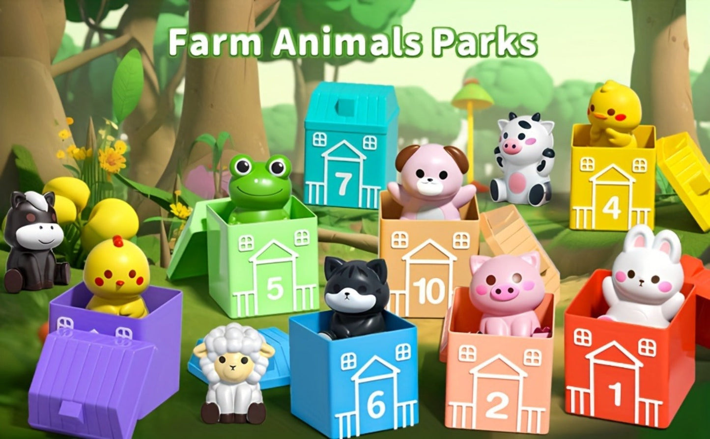 Farm Animal Toys Set 20 Colorful Figures, Educational Barnyard Playset for Toddlers Boys Girls Ages 3+