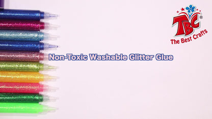 Glitter Glue Pens 30 Count Sparkle Set for Kids, 15 Colors Extra Fine Gel Glue for Arts Crafts Scrapbooking Slime School Projects