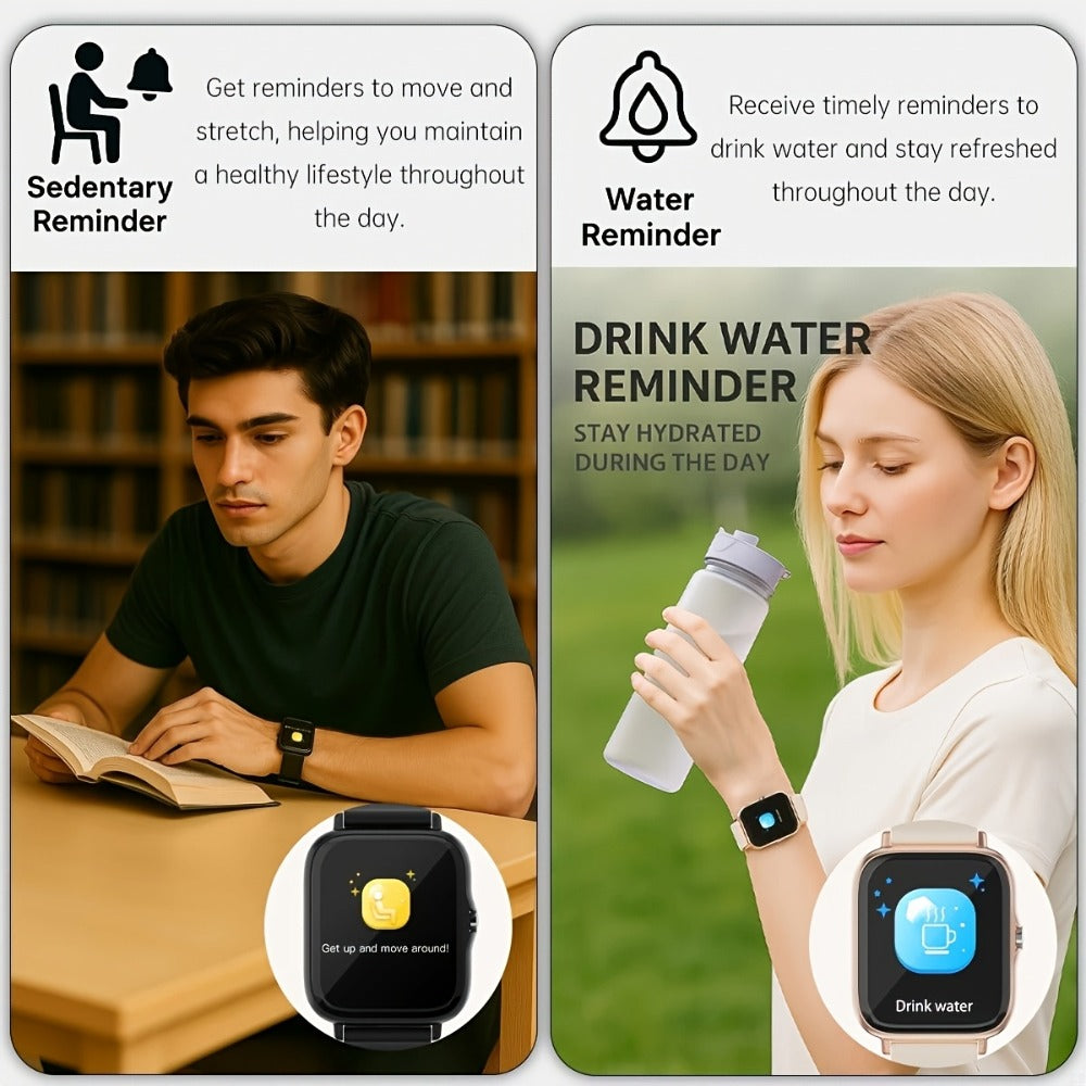 Smartwatch with Remote Photo Control & Bluetooth Calling, Large Screen Unisex, Message Notifications, Multiple Sport Modes, Heart Rate