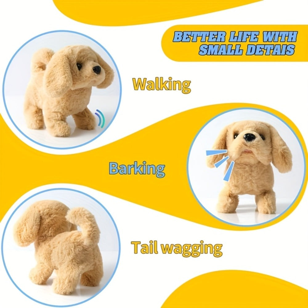 Electric Robot Dog Toy That Walks, Barks & Wags Tail, Realistic Cute Pet Toy for Kids, Birthday & Holiday Gift for Boys & Girls
