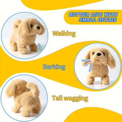 Electric Robot Dog Toy That Walks, Barks & Wags Tail, Realistic Cute Pet Toy for Kids, Birthday & Holiday Gift for Boys & Girls