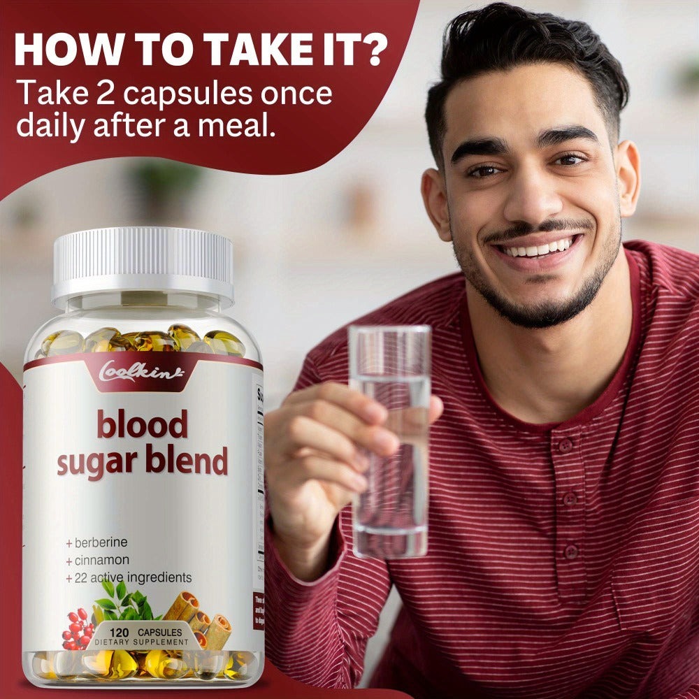 Blood Sugar Blend 120 Capsules, Berberine HCL, Cinnamon, CoQ10, Turmeric & Alpha Lipoic Acid