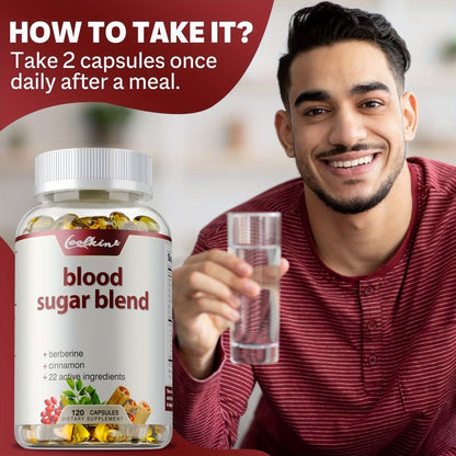 Blood Sugar Blend 120 Capsules, Berberine HCL, Cinnamon, CoQ10, Turmeric & Alpha Lipoic Acid