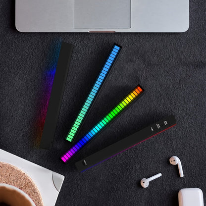 Sound Activated RGB Ambient Light Bars 2/4 Pack, Music Rhythm Sync USB Plug & Play, Color Changing Atmosphere Lights for Gaming Room