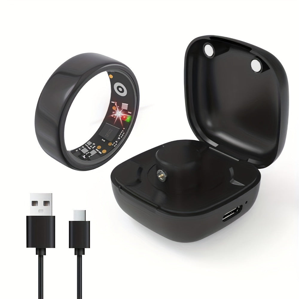 R18 Smart Ring Activity Tracker with 20+ Workout Modes – Sleep & Stress Monitor, Heart Rate, iPhone & Android Compatible, USB Charging