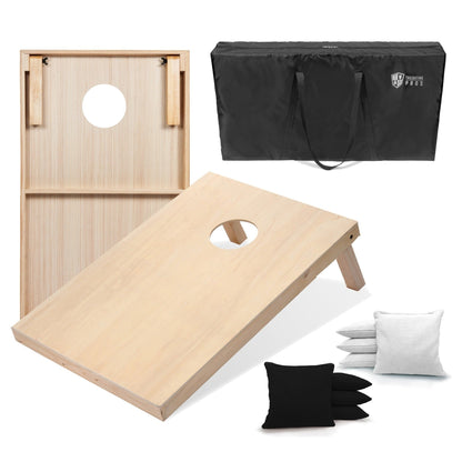 Regulation Cornhole Board Set 4x2 Solid Wood ACA Standard with 8 Bean Bags Carrying Case Tote Outdoor Yard Tailgate Party Game 13 Color