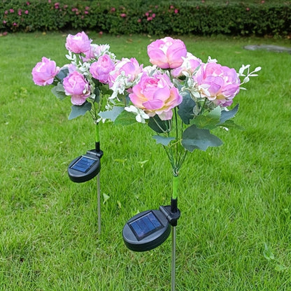 Solar Garden Lights 2-Pack Peony Flower Stakes, 84 LEDs, IP65 and Four Bloom Colors for Yard Decor