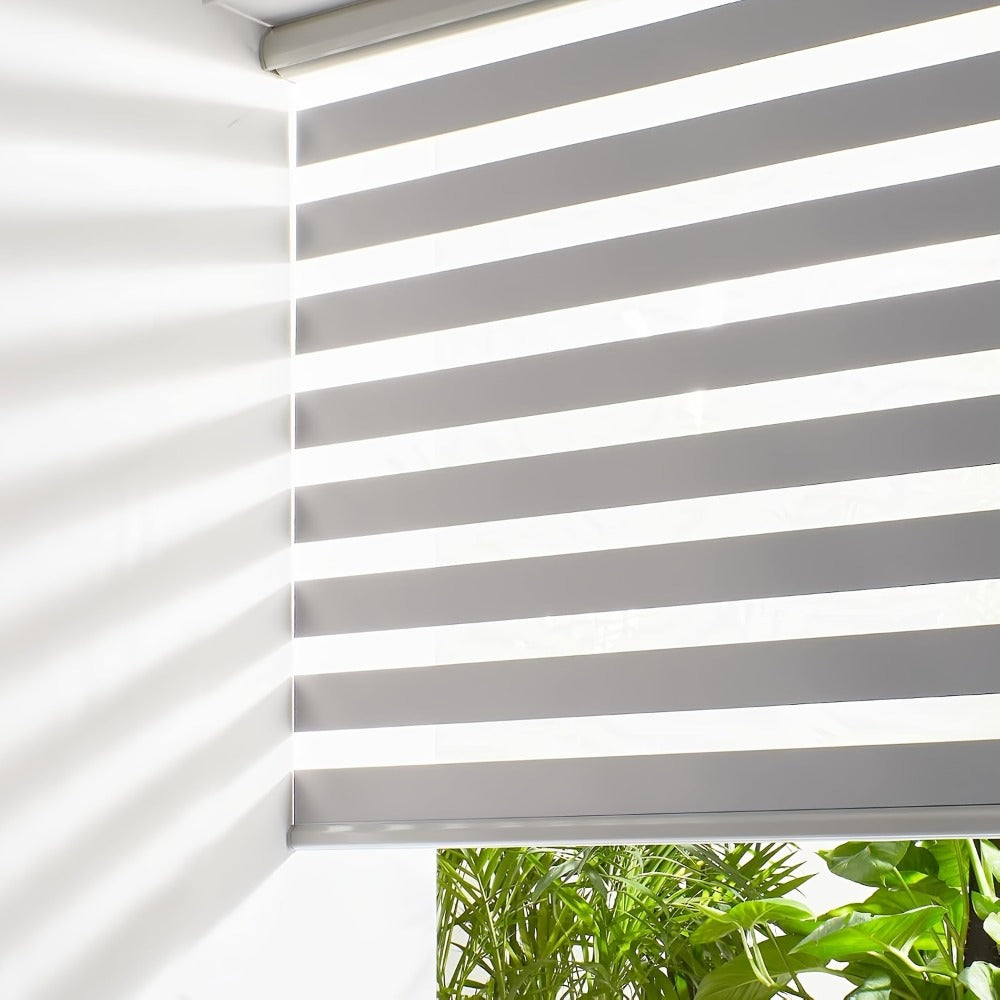 Cordless Zebra Blinds Double Layer Light Control Window Shades for Bedroom Living Room Office Easy Install Multiple Sizes