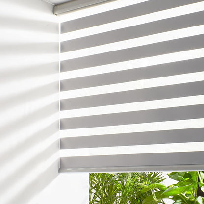 Cordless Zebra Blinds Double Layer Light Control Window Shades for Bedroom Living Room Office Easy Install Multiple Sizes