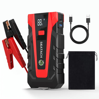 12V Jump Starter with Scatach-011 Base Model or Q27B Start-and-Inflation Package, Digital Display and Clamps