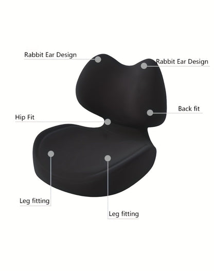 Ergonomic Seat Cushion for Tailbone & Lumbar Pain Relief – Memory Foam L-Shaped Car & Office Chair Cushion for Truck Drivers & Long Sitting