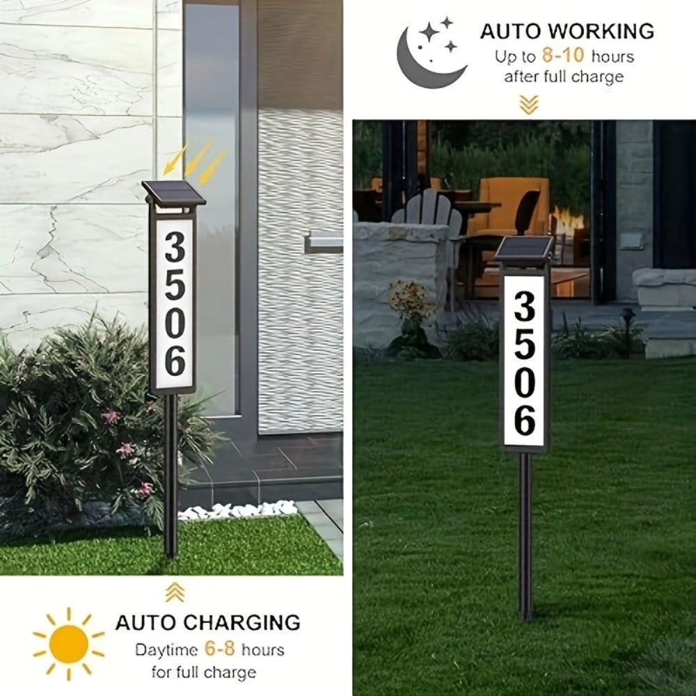 Solar House Number Light LED, DIY Address Sign with 38 LEDs, Switchable & Cool White, 270° Solar Panel
