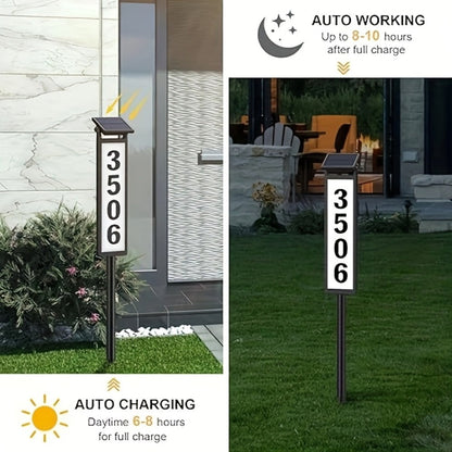Solar House Number Light LED, DIY Address Sign with 38 LEDs, Switchable & Cool White, 270° Solar Panel