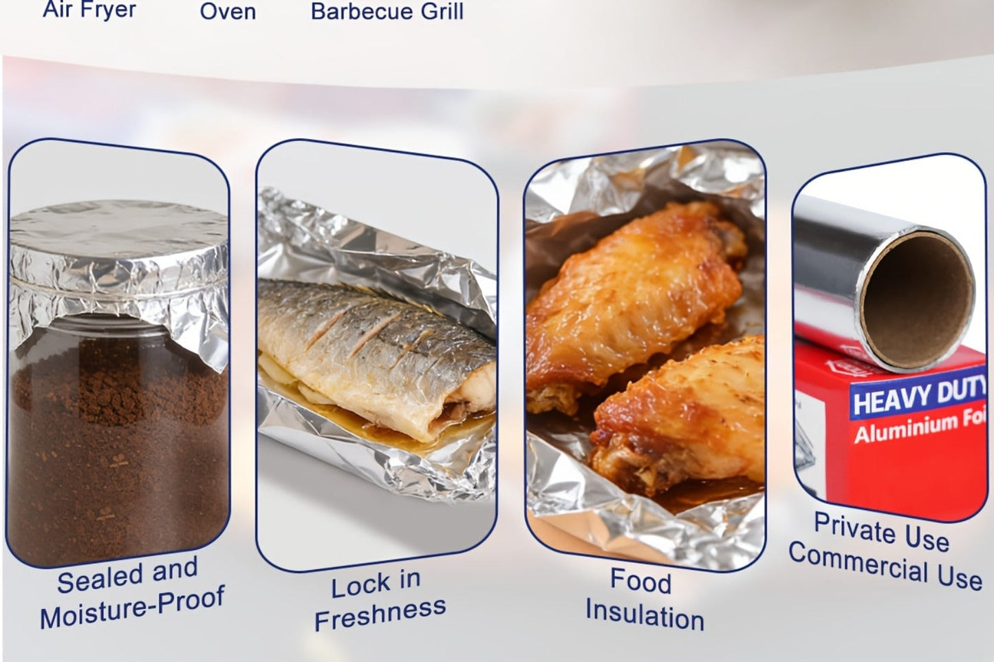 Aluminum Foil Roll 12 Inch Wide 30 Sq Ft for Restaurant Food Packaging Grilling Cooking for Grilling, Camping and Outdoor Meals