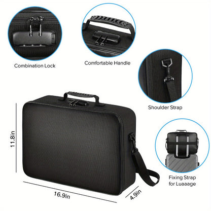 Fireproof Document Bag with Combination Lock - 17x11.8x5 Inch File Organizer, 2000°F Fireproof