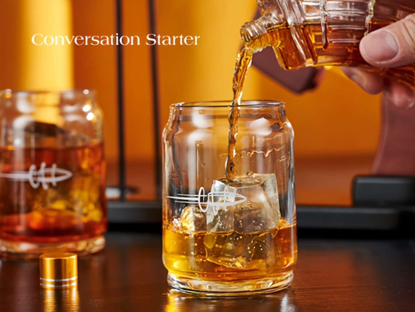 AK-47 Whiskey Gun Decanter Set with Detachable Magazine and Two 6.75oz Glasses, 17.6oz Liquor Dispenser Military Style Home Bar Decanter
