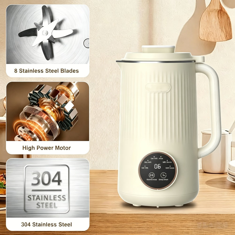 8-in-1 Nut Milk Maker 35oz 8-Blade - Almond Oat Soy Coconut Plant-Based Milk Machine for Entryways, Bedrooms and Living Spaces
