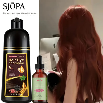Hair Color Shampoo, SJOPA 5-in-1 16.9oz Bottle-and-Dropper Presentation with 12 Color Options