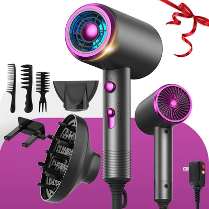 Ionic Hair Dryer 1600W with Diffuser Concentrator Nozzle 2 Speed 3 Heat Settings Cool Shot, for Home, Travel and Salon Hair Styling