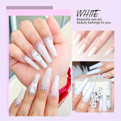 120g Acrylic Nail Powder Jar in Clear, Pinkish, Nude or White for Use with Compatible Acrylic Liquid