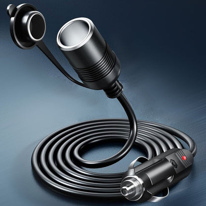 12V Car Cigarette Lighter Extension Cord 9.8FT – 16AWG Heavy Duty Male to Female Socket with LED Indicator for RV
