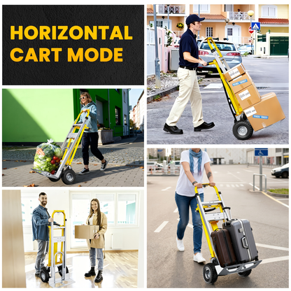 Hand Truck 3-in-1 Aluminum Convertible Dolly, 800-Industrial Utility Trolley with Folding Design for Moving