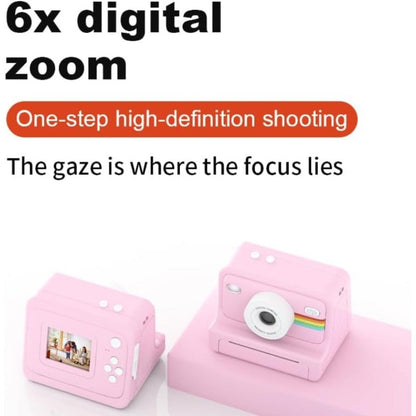 Instant Print Digital Camera with 1-Second Photo Printing, 1080P HD Screen, Selfie & Video Camera