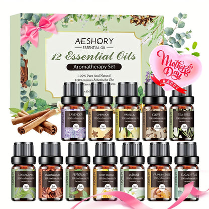 Essential Oil Assortment in 12, 20 or 26 Five-Milliliter Amber Bottles with Floral Gift Box