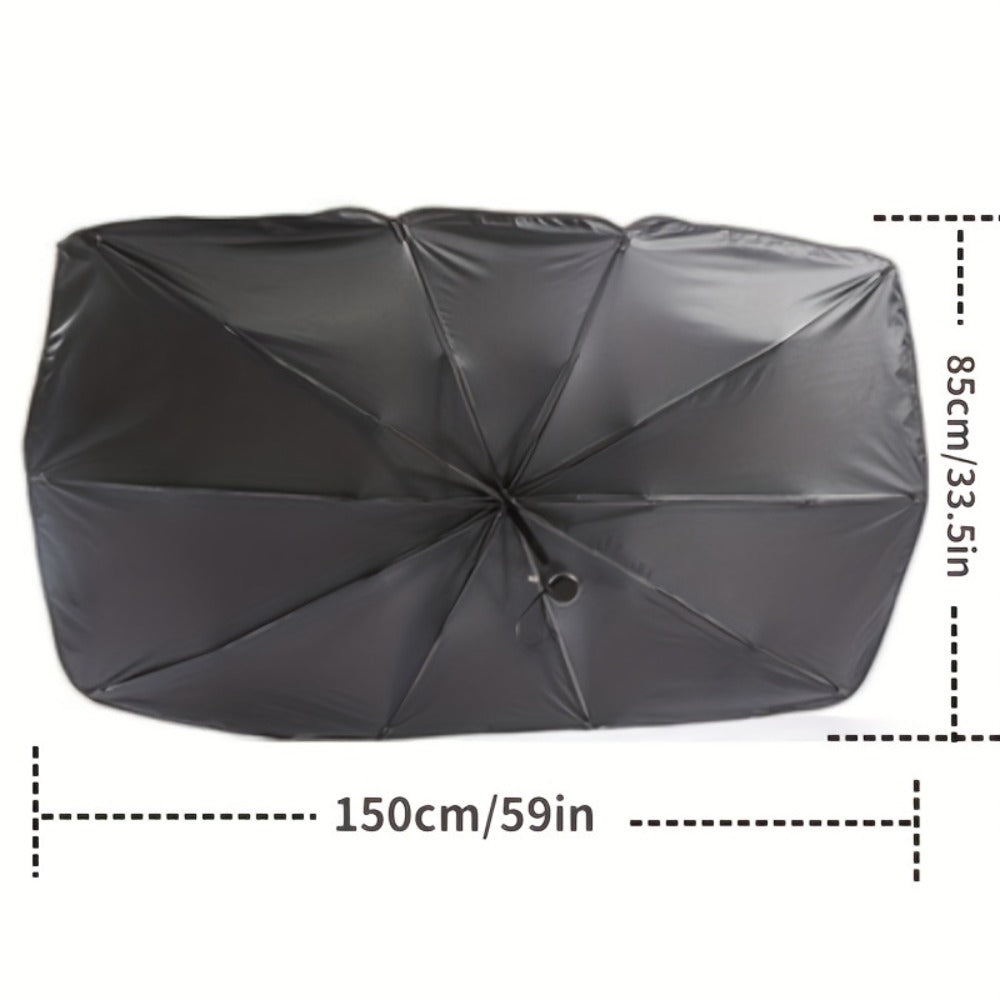 Windshield Sunshade Extra Large – Titanium Silver Retractable Car Sun Shade for UV & Heat Protection | Universal Fit for Car, Truck & RV