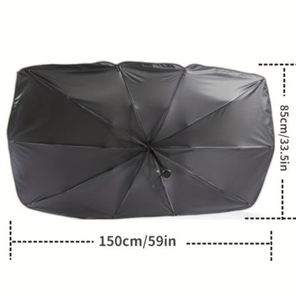Windshield Sunshade Extra Large – Titanium Silver Retractable Car Sun Shade for UV & Heat Protection | Universal Fit for Car, Truck & RV
