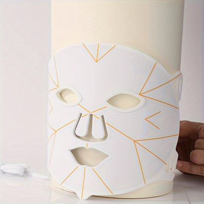 LED Face Mask 7 Color Light Therapy Photon Skin Rejuvenation Mask Portable Silicone Beauty for Entryways, Bedrooms and Living Spaces