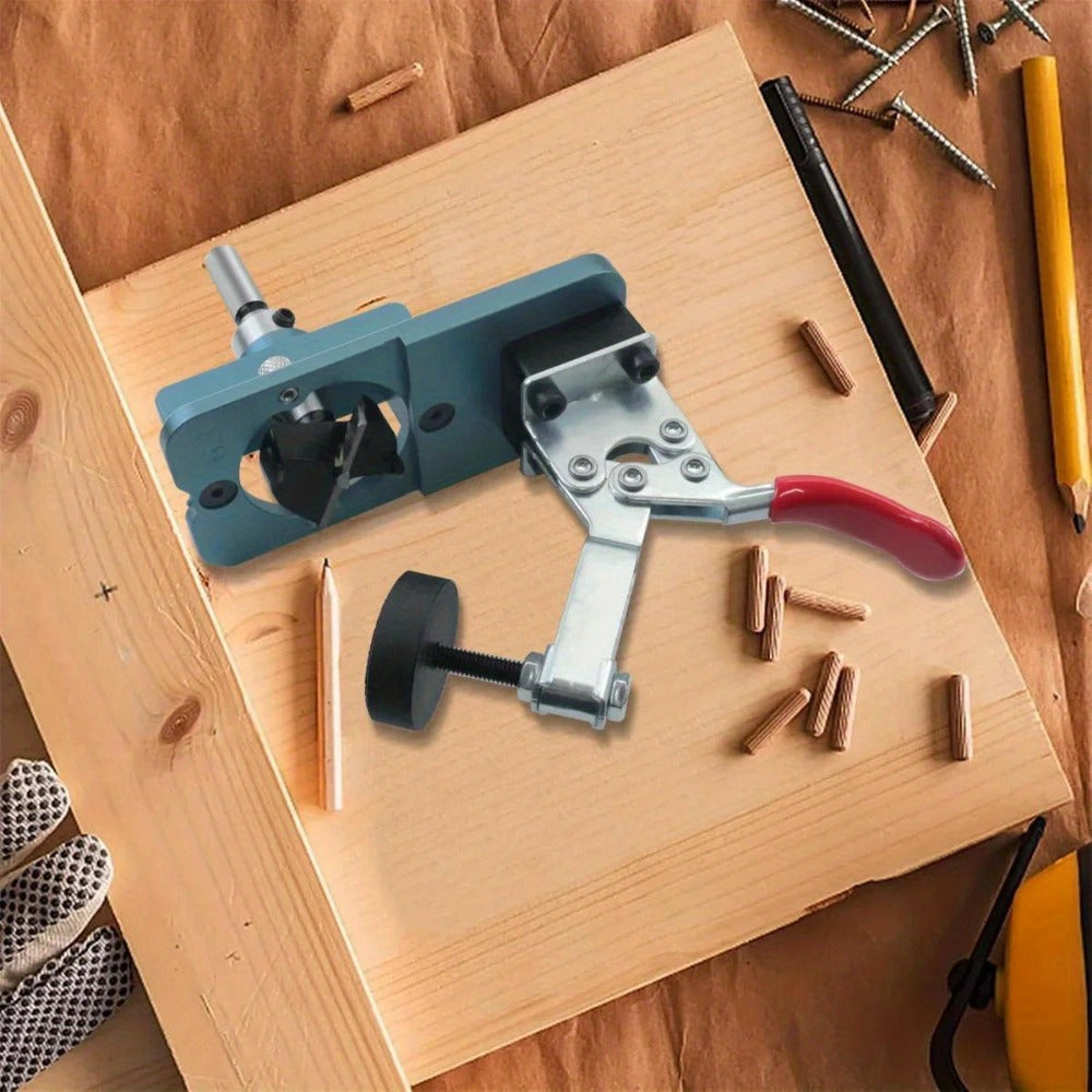 35mm Hinge Drilling Jig Kit Aluminum Alloy Cabinet Door Hinge Hole Opener Template Puncher Locator for Woodworking Door Cabinet Wardrobe