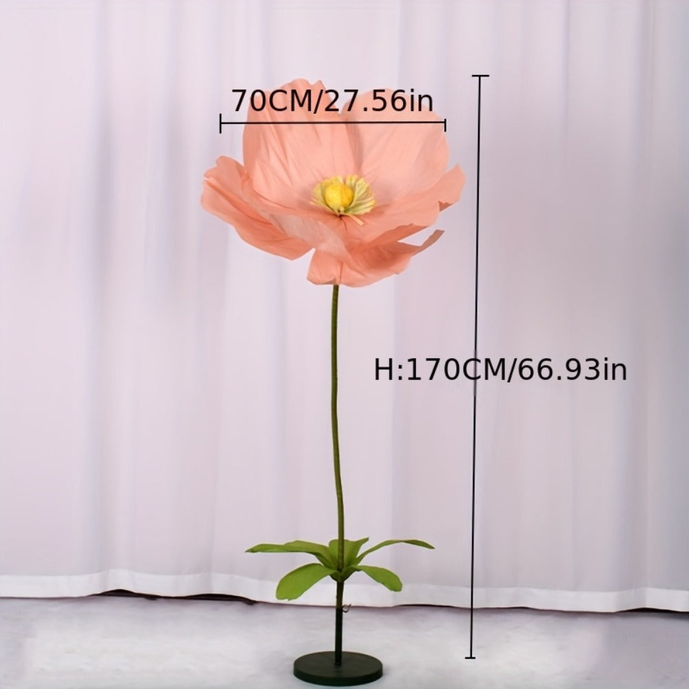 Giant Paper Poppy Artificial Flower - Super Large Floor Standing Fake Flower for Wedding Backdrop