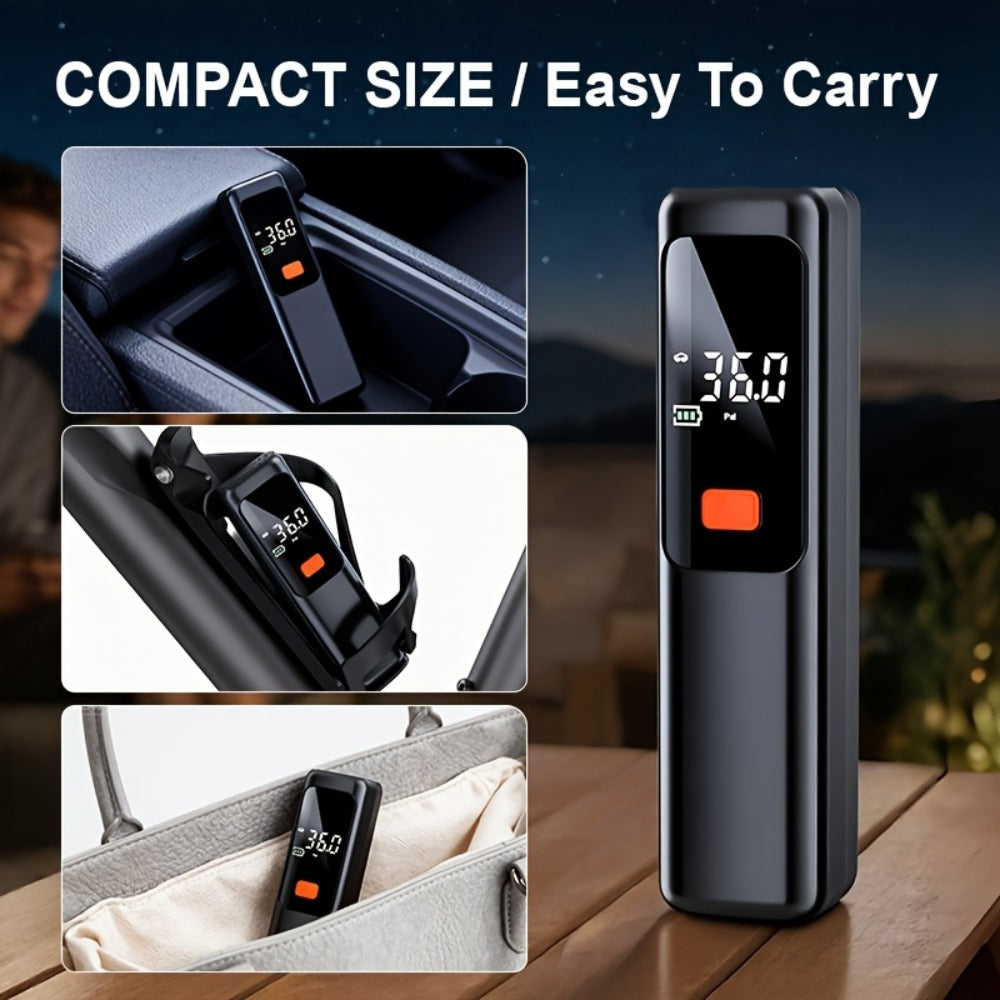 Portable Tire Inflator Wireless Air Compressor with Digital LED Display Auto Pressure Detection USB-C Rechargeable for Car Bicycle