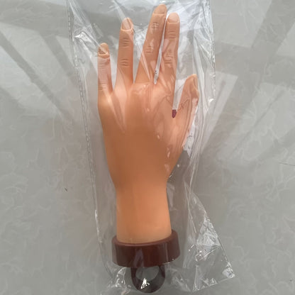 Bendable Nail Practice Hand with Stand – Reusable Mannequin Hand for Acrylic Gel Nail Training, Includes Fake Nail Tips & Nail Tools
