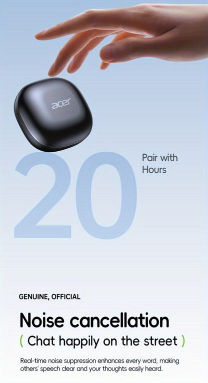 Wireless Earbuds Acer OHR501 Bluetooth 5.4 Semi-In-Ear with Touch Controls, Type-C Case and Eight Colors