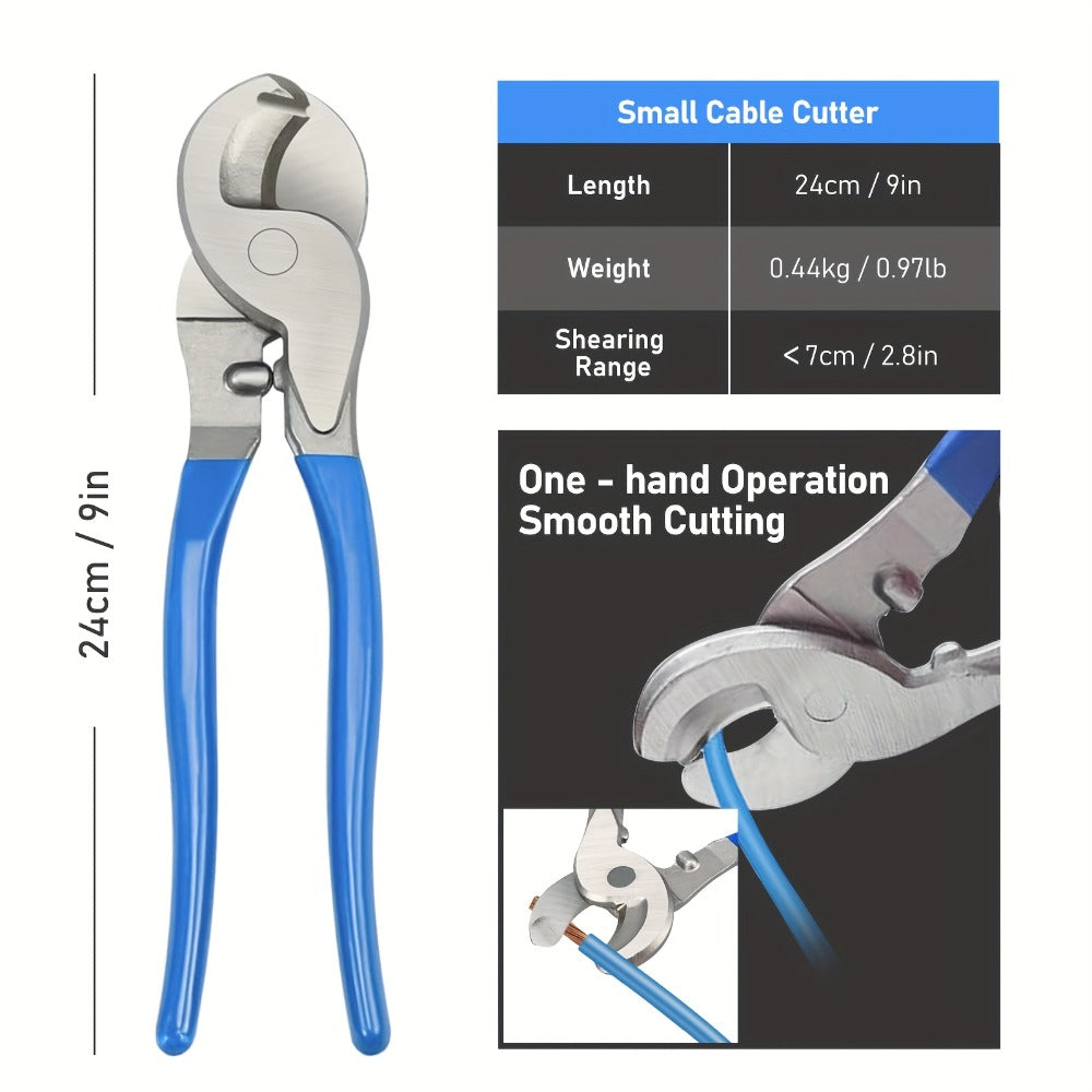 Battery Cable Lug Crimping Tool Set AWG 8-1/0 Ratchet Crimper with Copper Wire Lugs, Heat Shrink Tubing