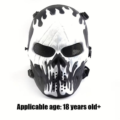 Skeleton Mask Halloween Costume Polyester Black White Camouflage Design for Adults Ages 18+