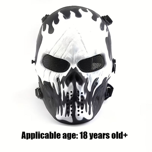 Skeleton Mask Halloween Costume Polyester Black White Camouflage Design for Adults Ages 18+