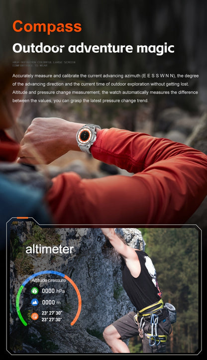 Smartwatch GPS NFC for Men – AI Voice Calling, 360×360 HD Screen, Built-in Compass, Motion Trajectory, Heart Rate Sleep Fitness